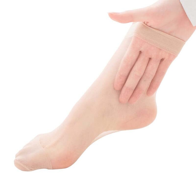 Anysox 10 Pairs Free Size Fashion Socks High Quality Velvet Silk Spring Summer Breathable Soft Cotton Bottom Wicking Slip-resistant for Women Brown