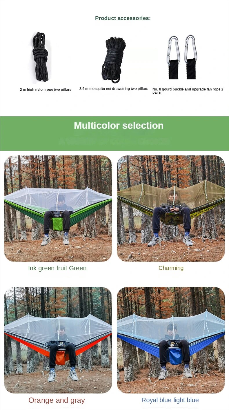 Anyseat Camping Swing Chair Red Outdoor Mosquito Net Hammock