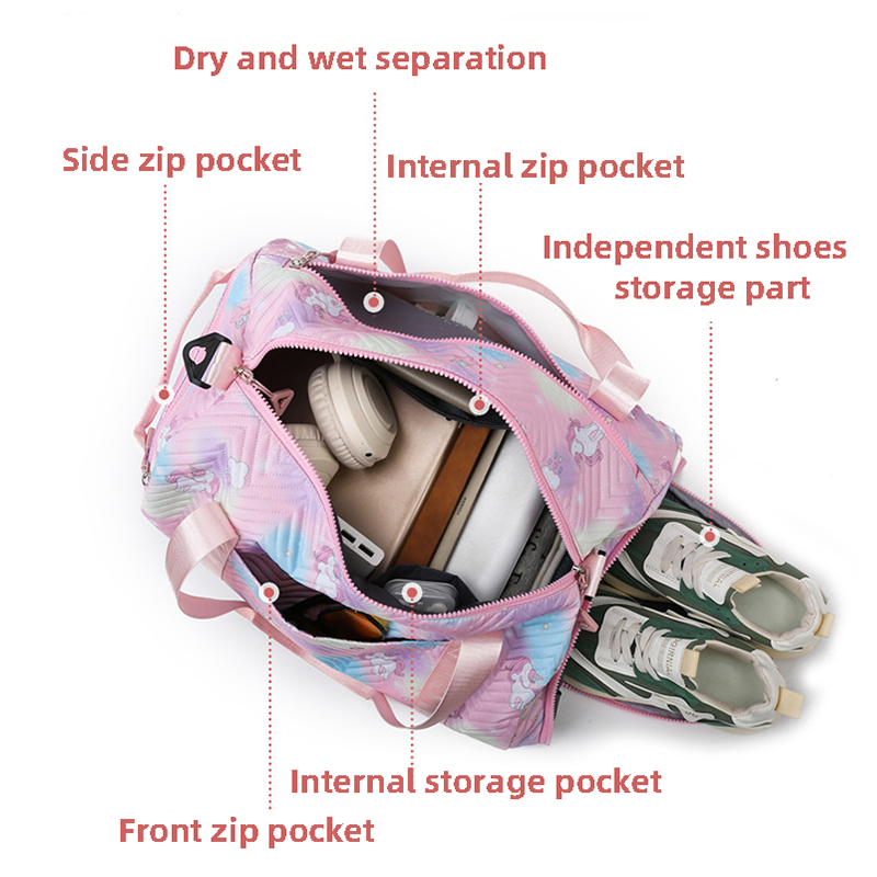 Anymom Mommy Diaper Bag Blue Unicorn Waterproof Shoulder Bag