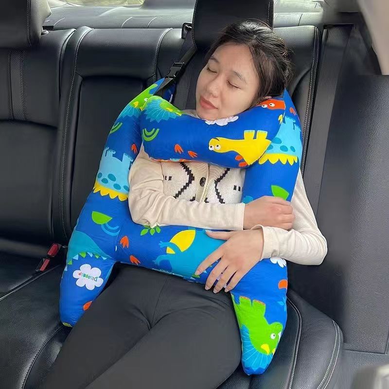 Anypillow Car Travel Pillow Pink Girl 1 Set H-Shape Neck Support