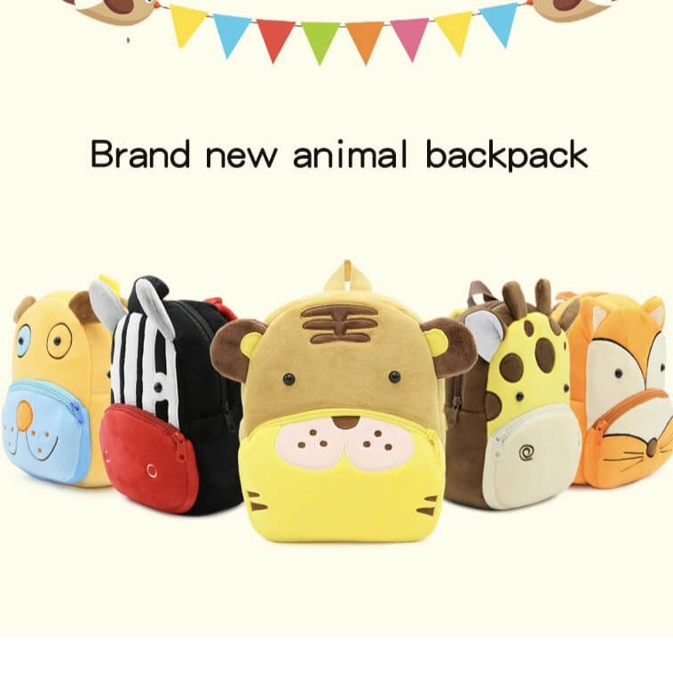 Anykidz 3D Brown Tiger Kids School Backpack