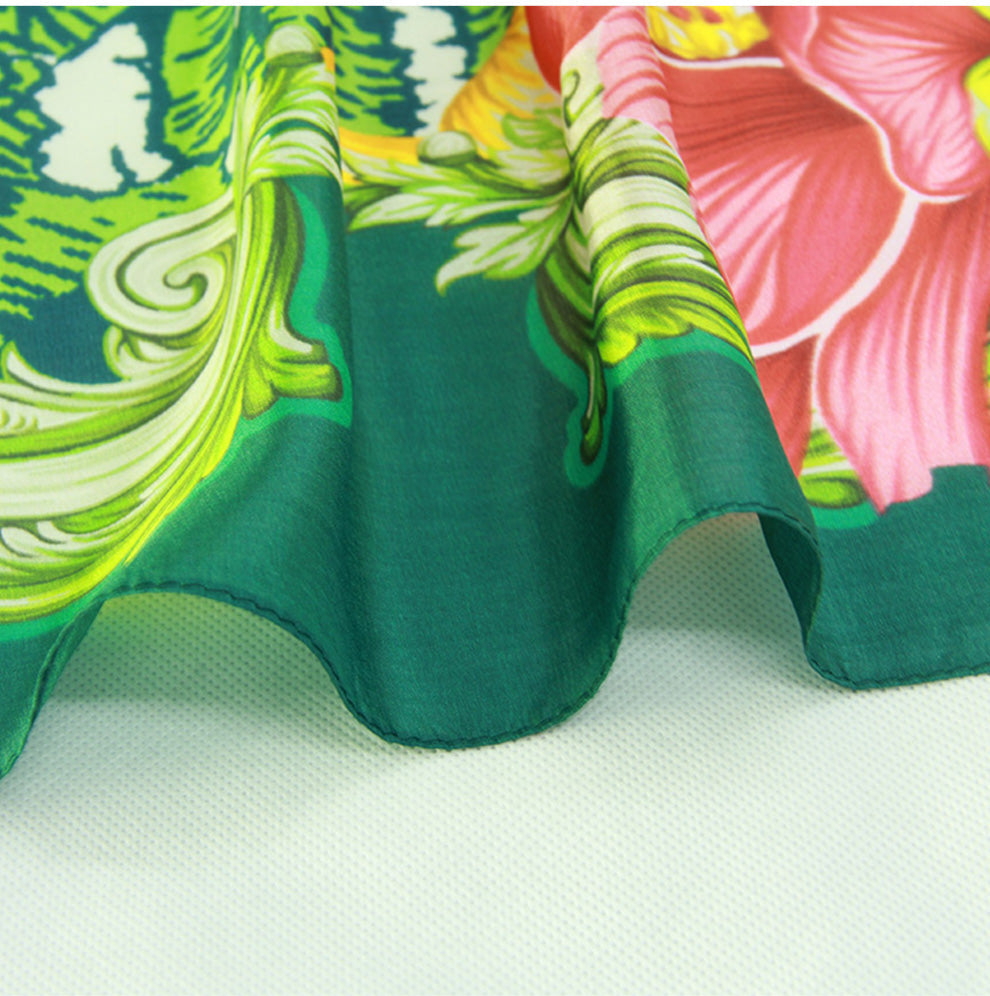 Anyyou 100% Mulberry Silk Light Green Long Scarf for Women