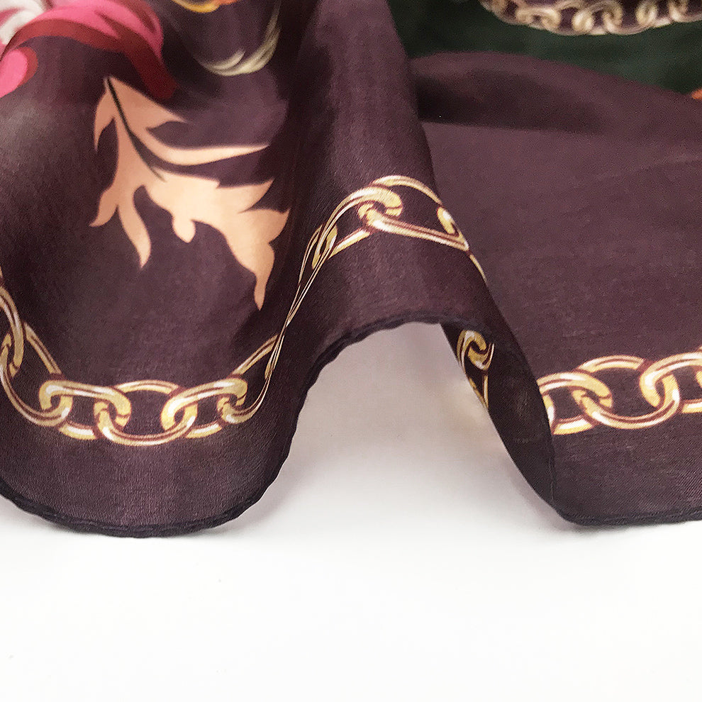 Anyyou 100% Mulberry Silk Brown Long Scarf forWomen