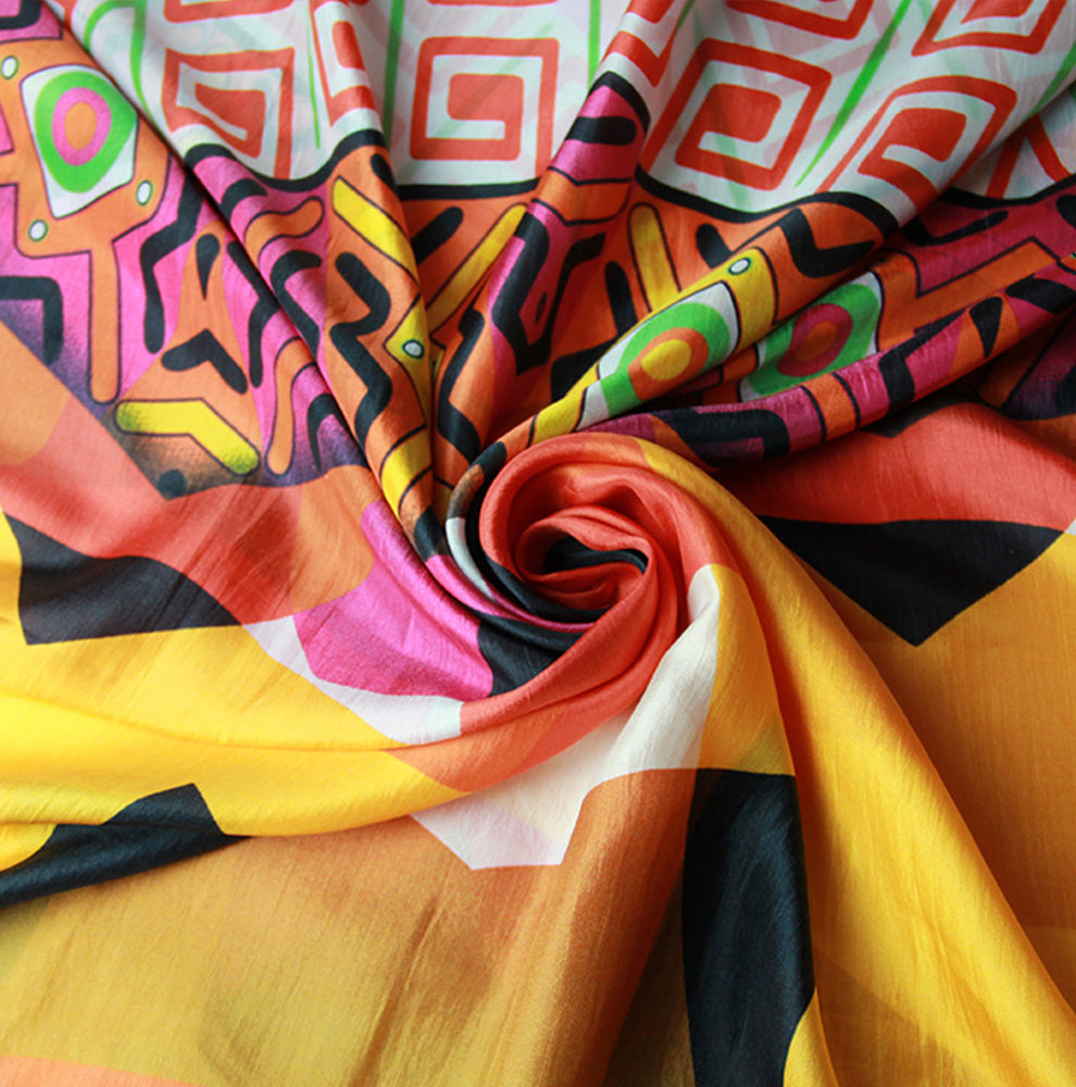 Anyyou 100% Mulberry Silk Butter Yellow Long Scarf for Women