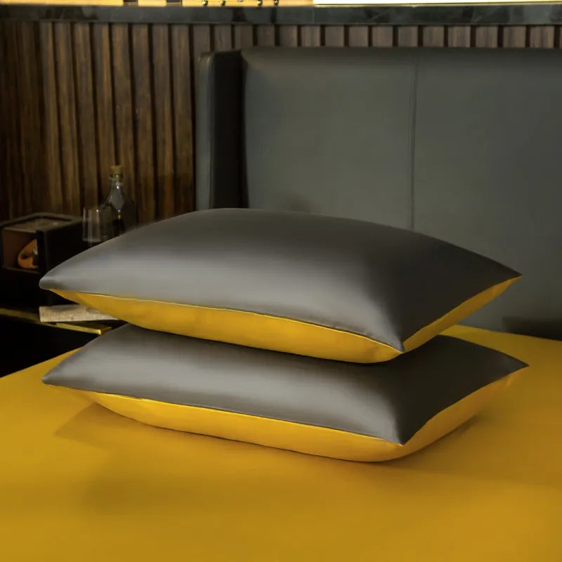 Anycozy Duvet Comforter Set Double Grey/ Yellow Blanket Bedspread 4 Pcs Bed Set