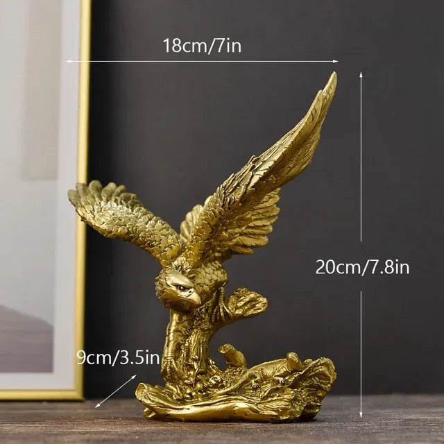 Anyhouz Home Figurine Golden Falcon Statue XS Resin