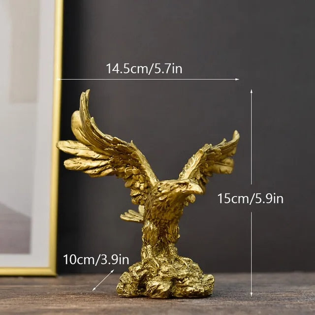 Anyhouz Home Figurine Golden Eagle Statue XS Resin