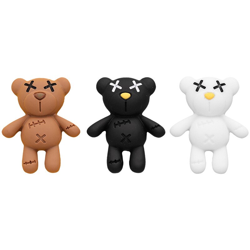 Anykidz Black Teddy Bear Shoe Charm Accessories Jeans Clogs Pendant Pin Designer Ornament Jibbitz for Crocs