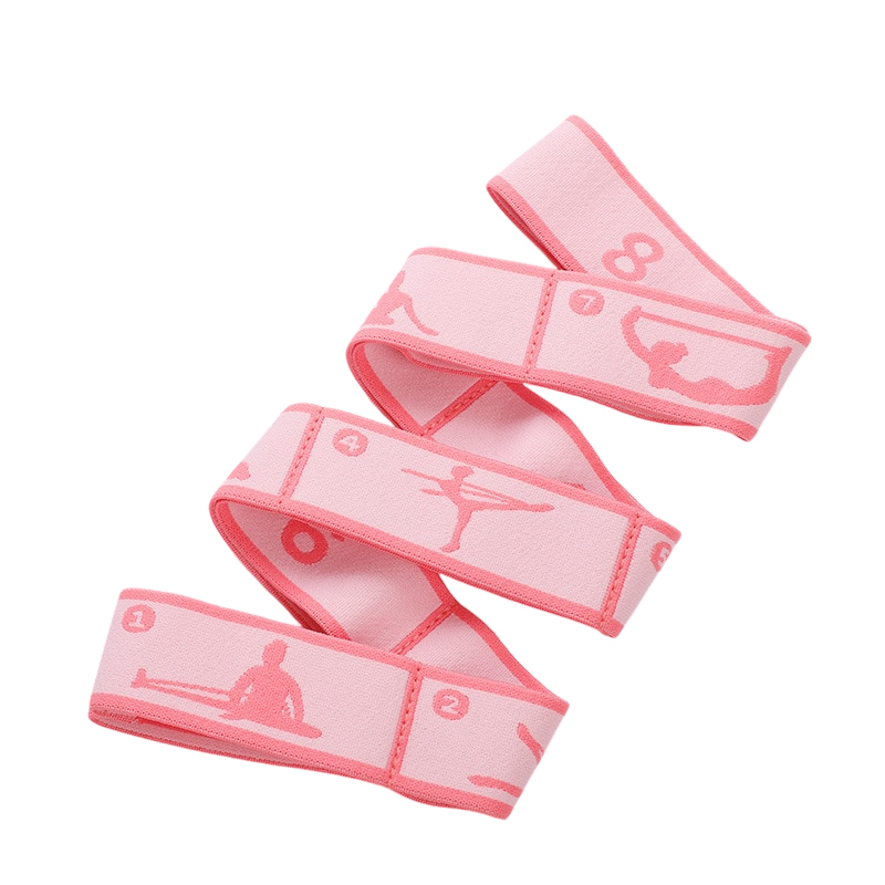 Anyfit Yoga Band Stretcher Neon Pink and White Strap Resistance Belt