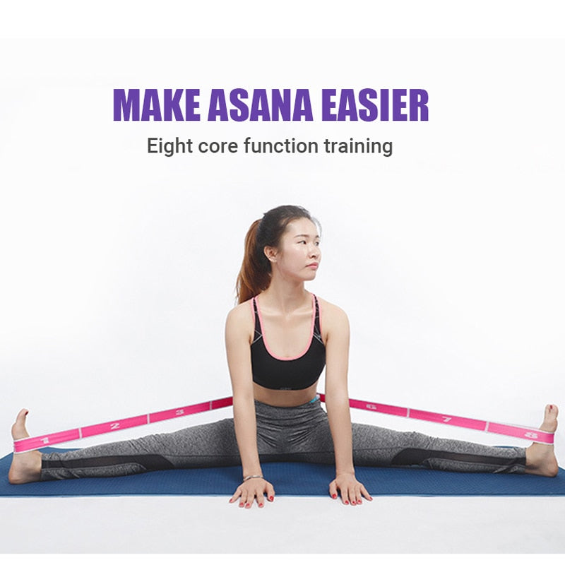 Anyfit Yoga Band Stretcher White and Neon Purple Strap Resistance Belt
