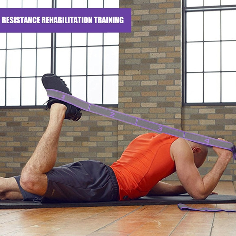 Anyfit Yoga Band Stretcher White and Neon Purple Strap Resistance Belt