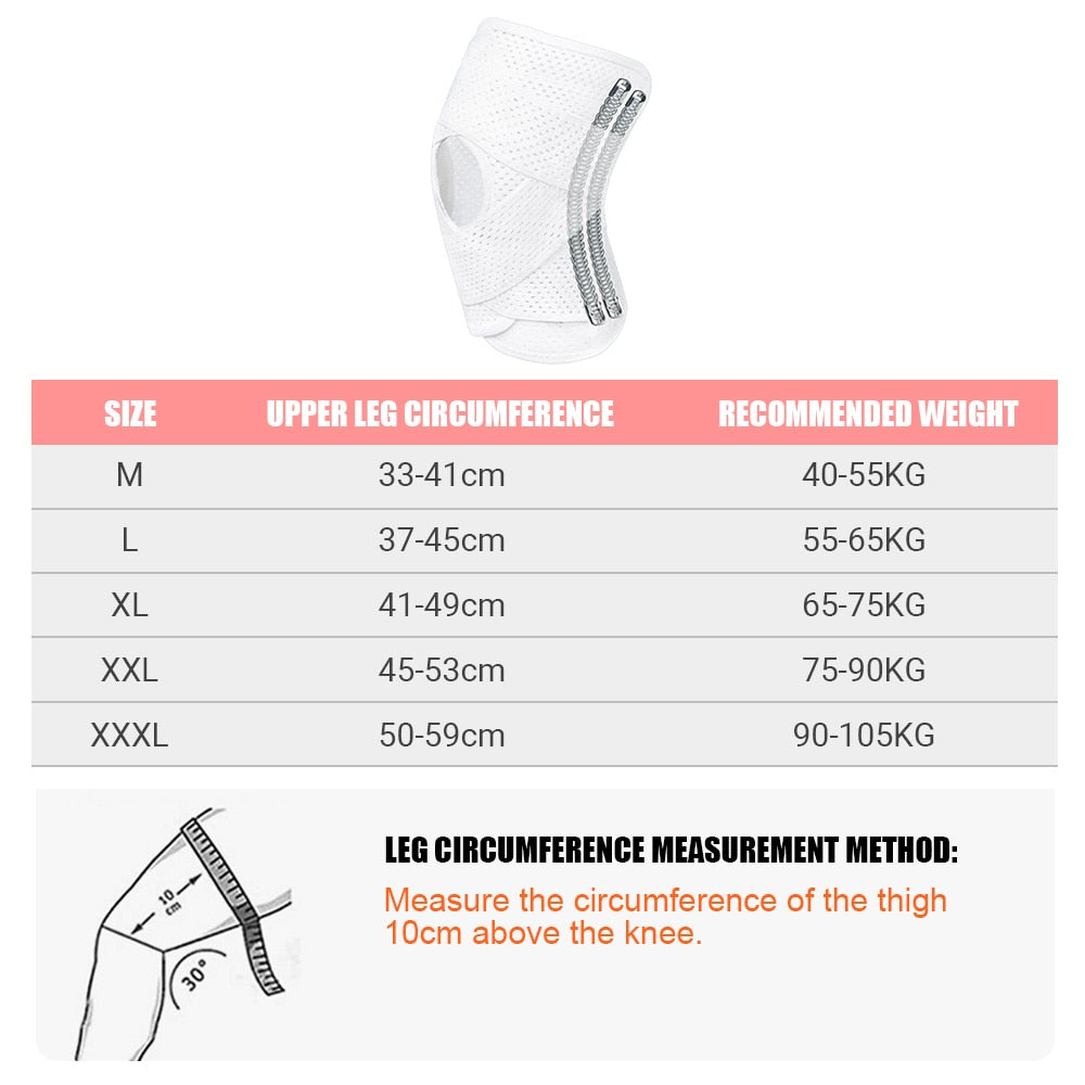 Anyfit 1PC Sports Kneepad 33-41cm White Universal Elastic Fitness Gear