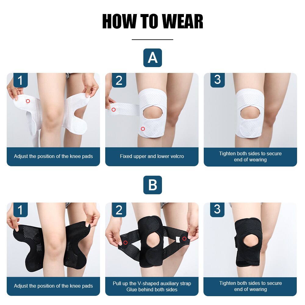 Anyfit 1PC Sports Kneepad 33-41cm Black Elastic Fitness Gear Left Brace Protector