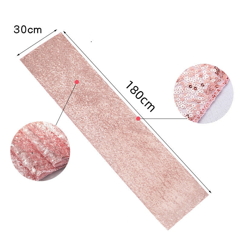 Anydrape Table Runner Gold 30x180cm Glitter Sequin Wedding Dining Table Top Decoration
