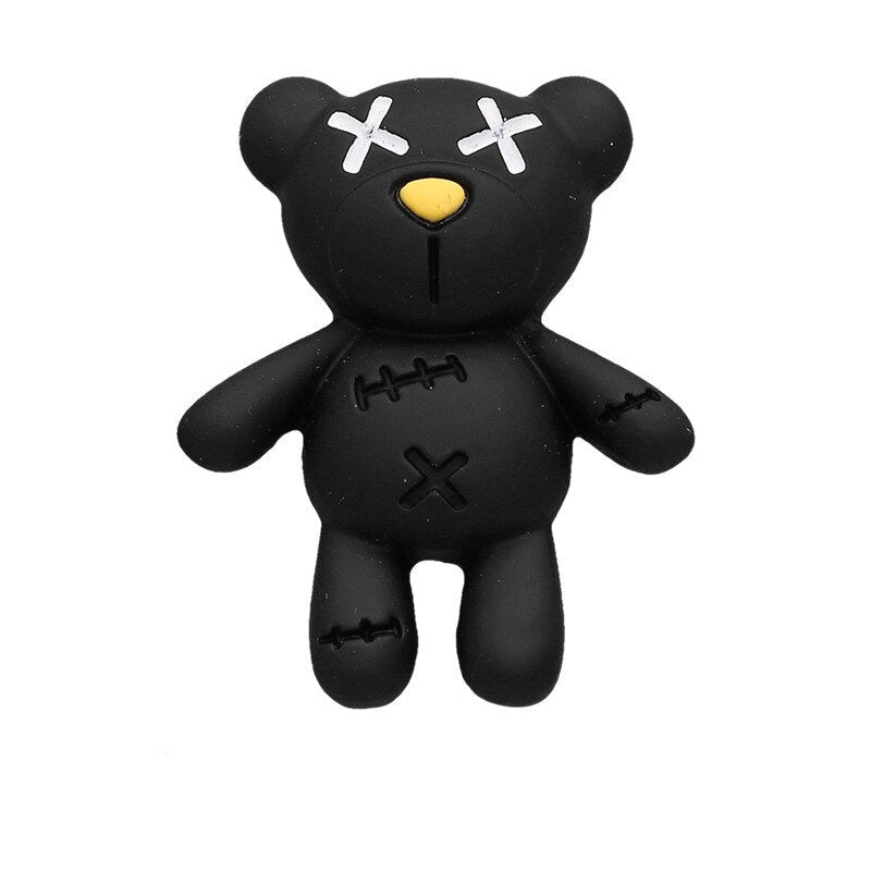 Anykidz Black Teddy Bear Shoe Charm Accessories Jeans Clogs Pendant Pin Designer Ornament Jibbitz for Crocs