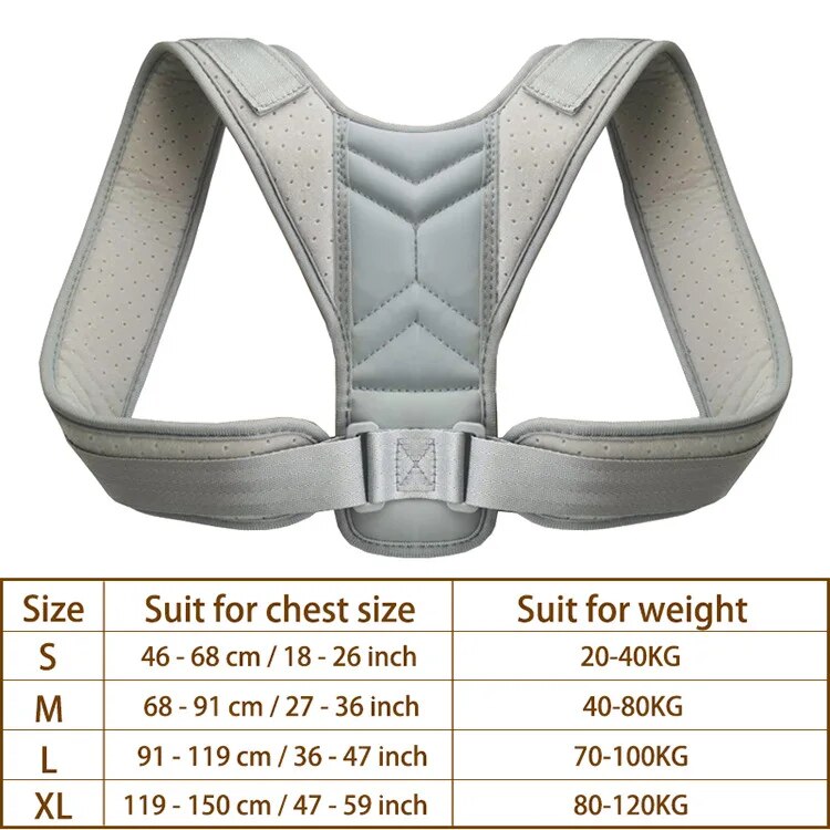 Anyfit Black Corrector Belt Medium Back Posture Adjustable