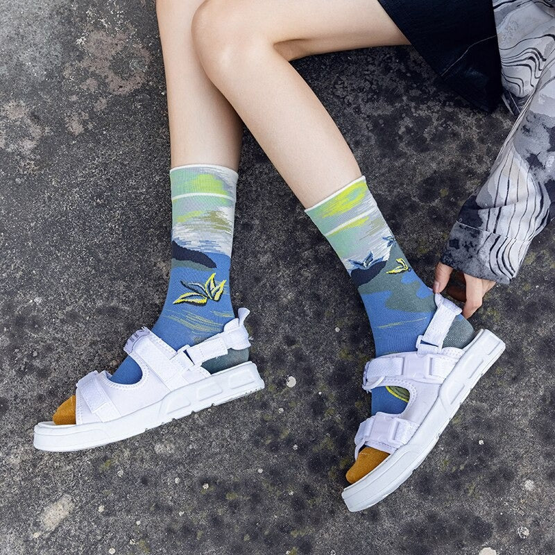 Anysox 5 Pairs Black Size 5-9 Fashion Sock High-Quality Office Sports Business Long Socks Cotton Solid Colors Skateboard Knitted Casual