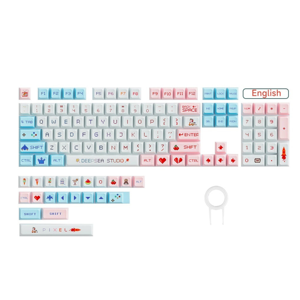 Anymob Keycap Keyboard Pixel wars 132 Keys PBT Dye Pack in Bag