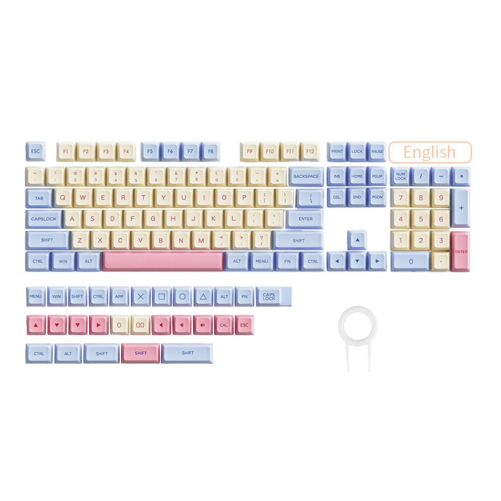 Anymob Keycap Keyboard Marshmallow 132 Keys PBT Dye Pack in Bag