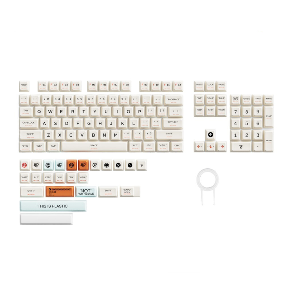 Anymob Keycap Keyboard Beige 132 Keys PBT Dye Pack in Bag