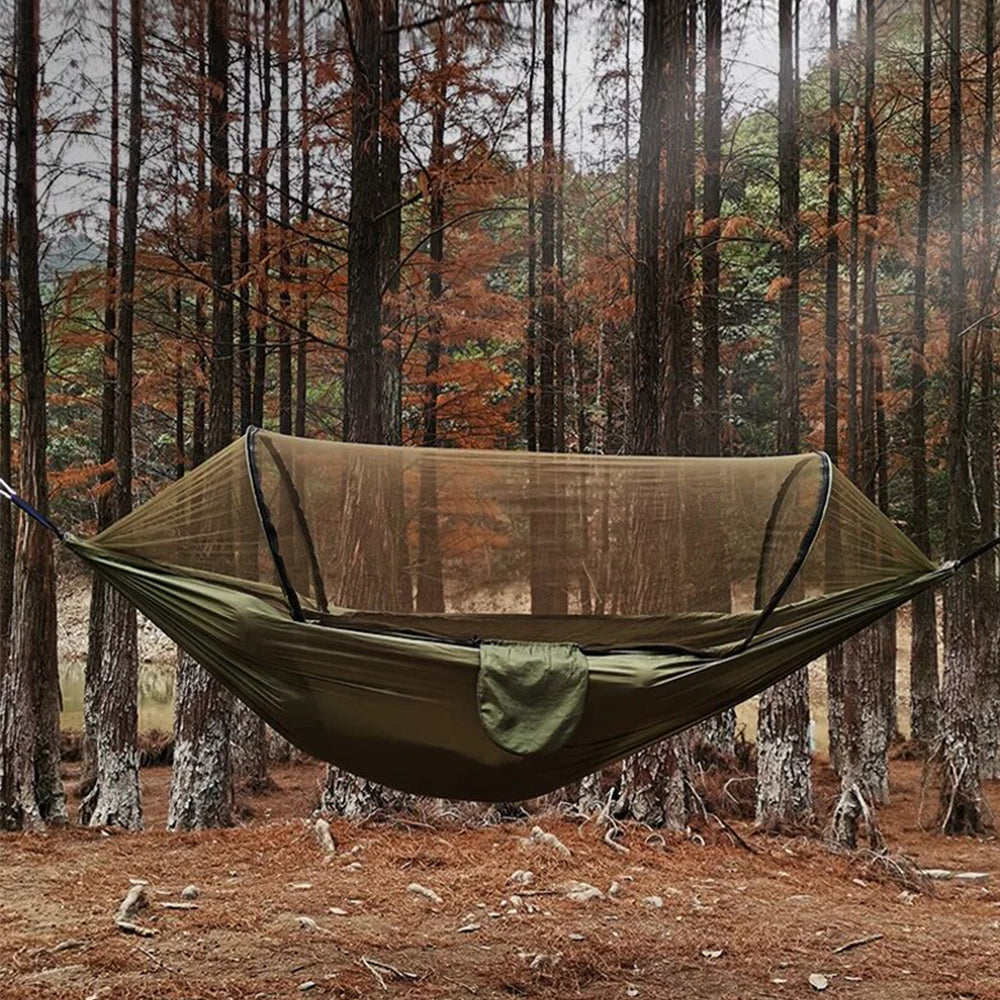 Anypack Camping Swing Chair Army Green 260X140Cm Mosquito Net Hammock