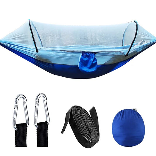 Anypack Camping Swing Chair Blue 260X140Cm Mosquito Net Hammock