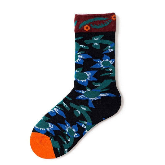 Anysox 5 Pairs Black Size 5-9 Fashion Sock High-Quality Office Sports Business Long Socks Cotton Solid Colors Skateboard Knitted Casual