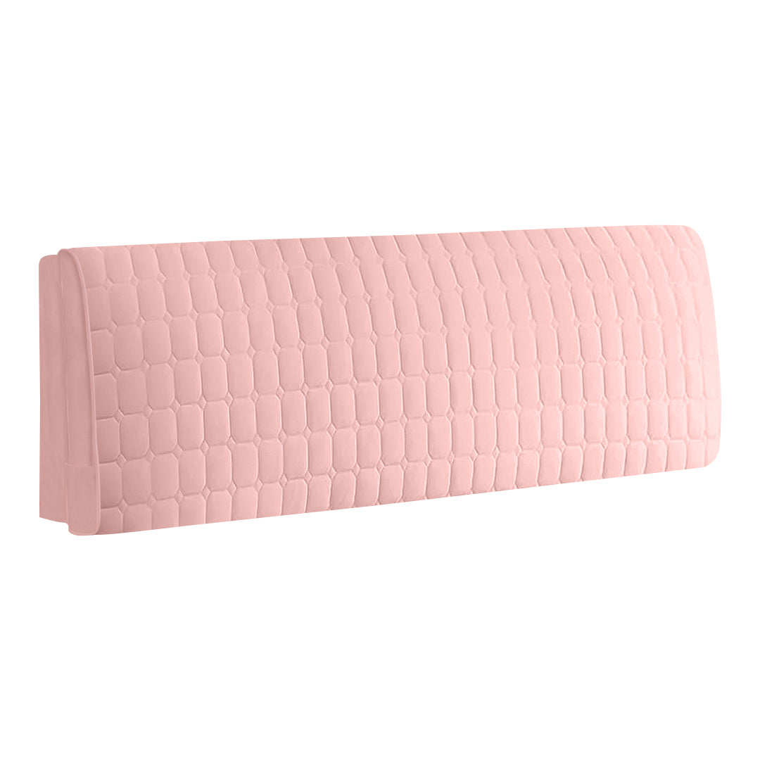 Anyhouz Headboard Cover Pink Cube Pattern Quilted Velvet Cover 130x70cm