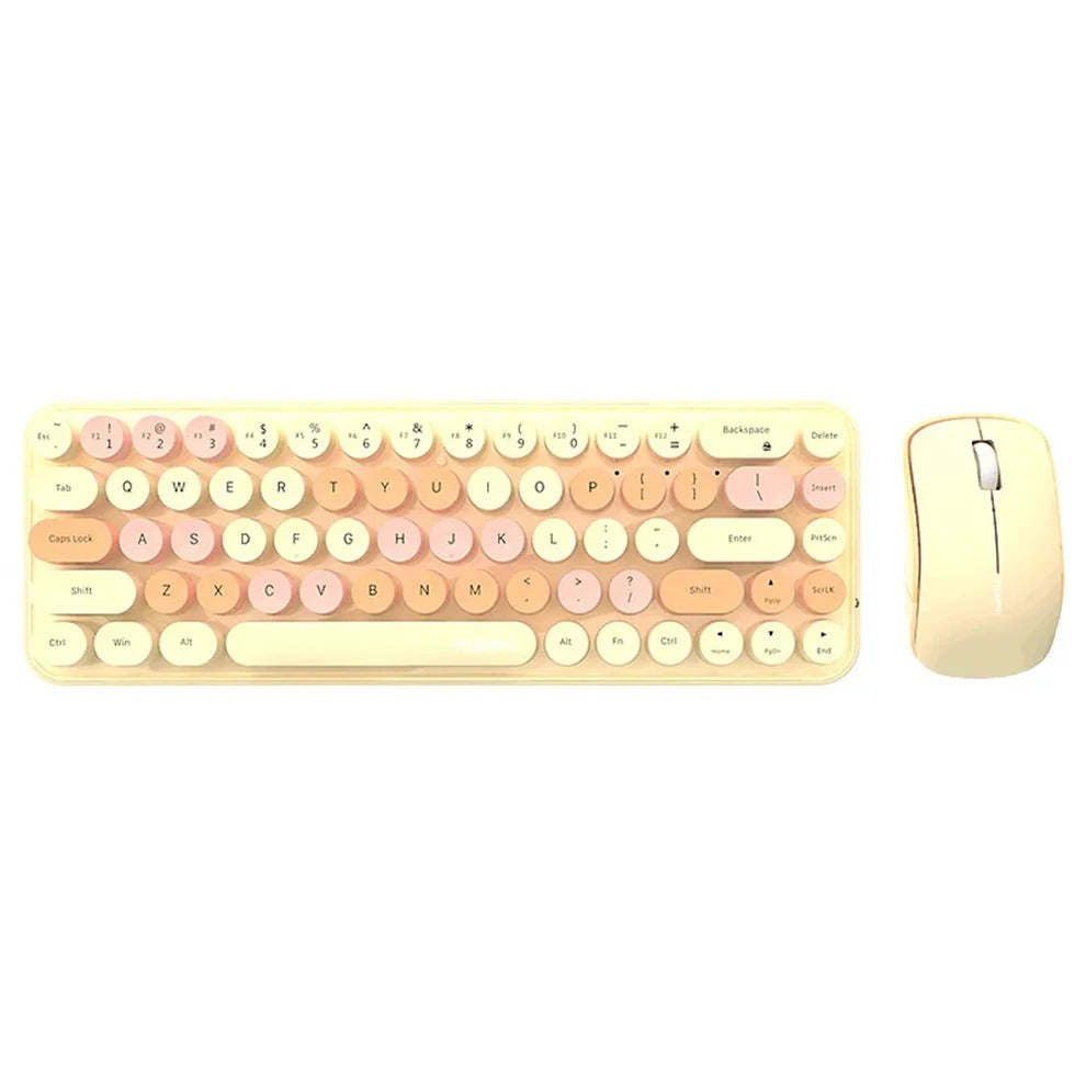 Anymob Bluetooth Keyboard And Mouse Set Milktea Colorful Soft Touch Keys