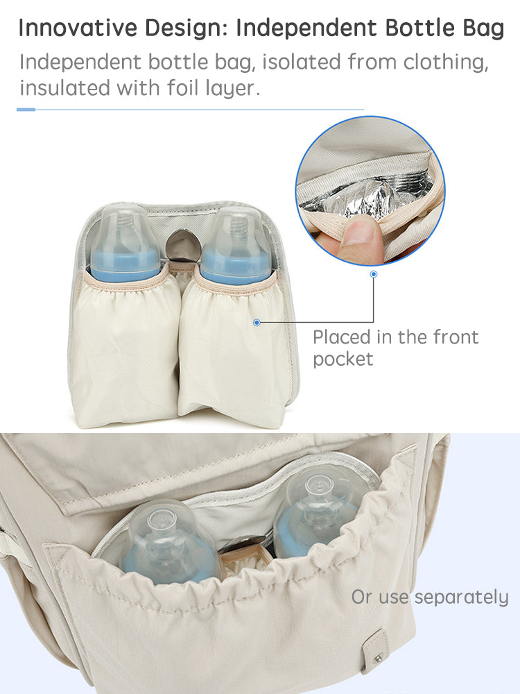 Anymom Mommy Diaper Bag Grey Backpack with USB Port