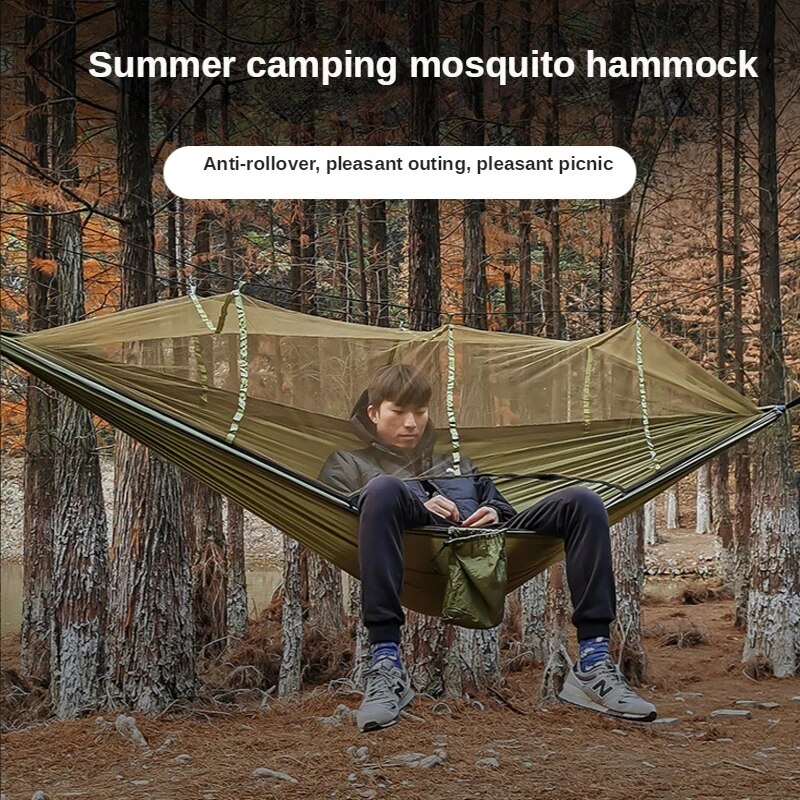 Anypack Camping Swing Chair Army Green Outdoor Mosquito Net Hammock