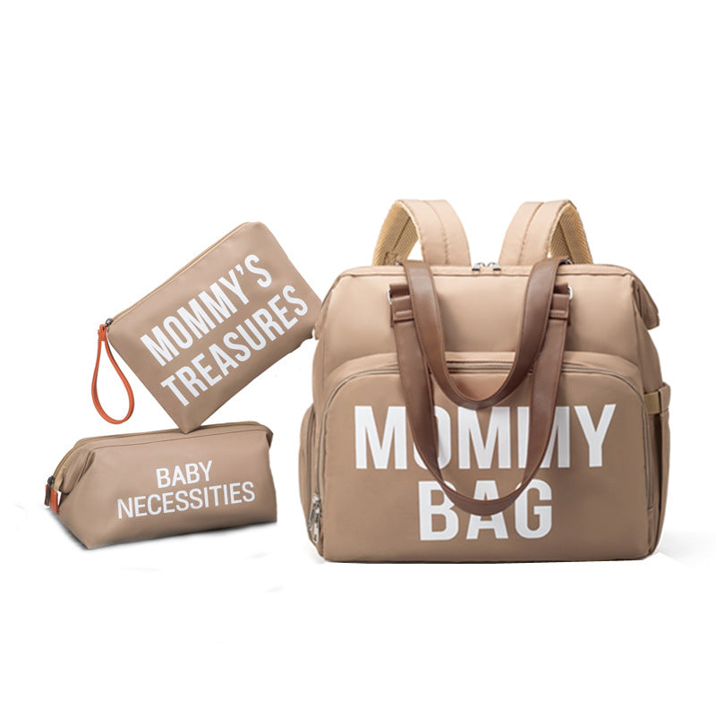 Anymom Mommy Diaper Bags Khaki 3 pcs Set Nappy Backpack