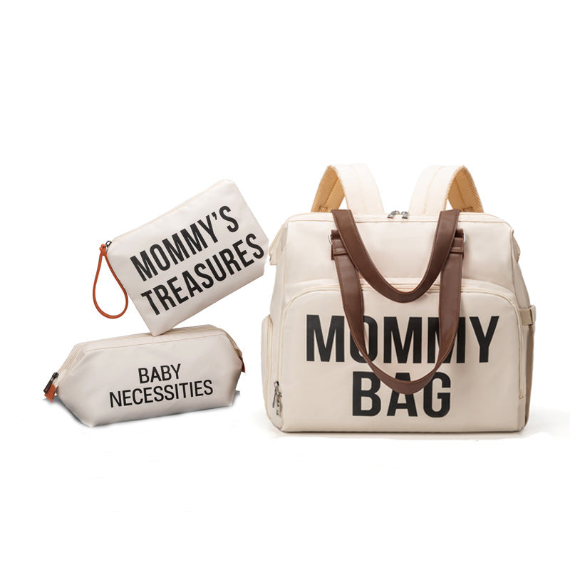 Anymom Mommy Diaper Bags White 3 pcs Set Nappy Backpack
