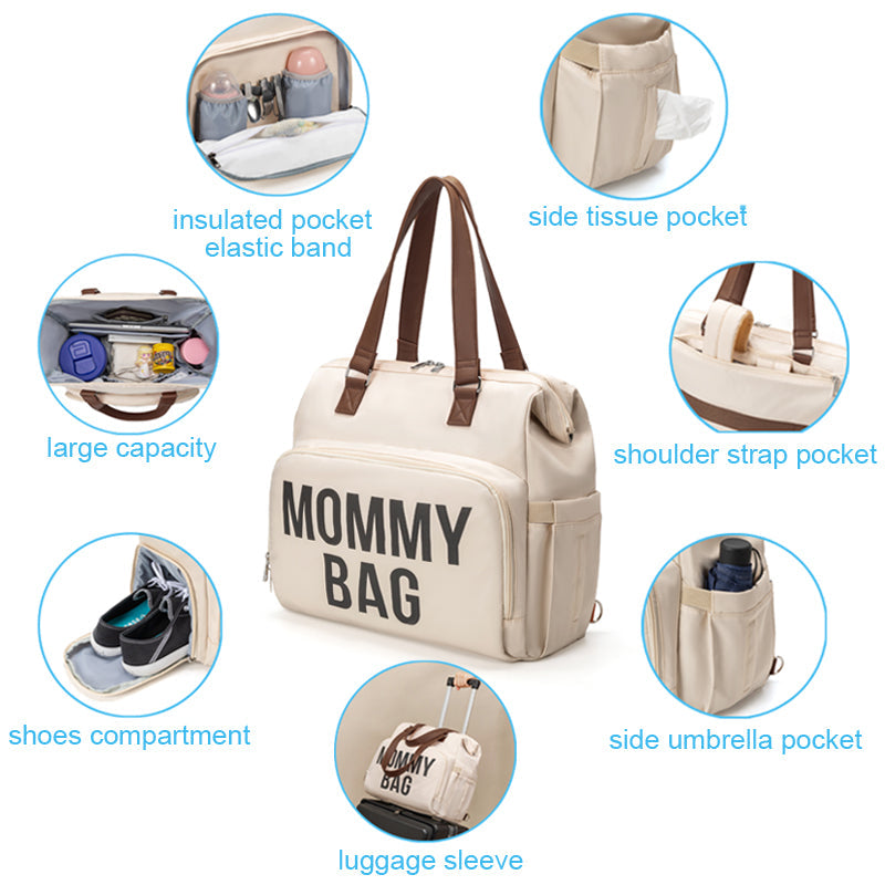 Anymom Mommy Diaper Bags Khaki 3 pcs Set Nappy Backpack