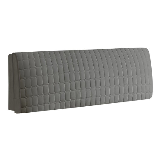 Anyhouz Headboard Cover Dark Gray Cube Pattern Quilted Velvet Cover 130x70cm