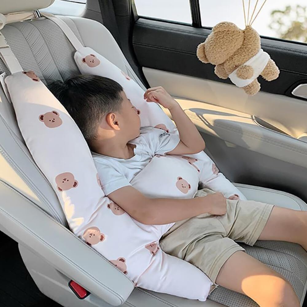 Anypack Car Travel Pillow Brown Bear 1 Set H-Shape Neck Support