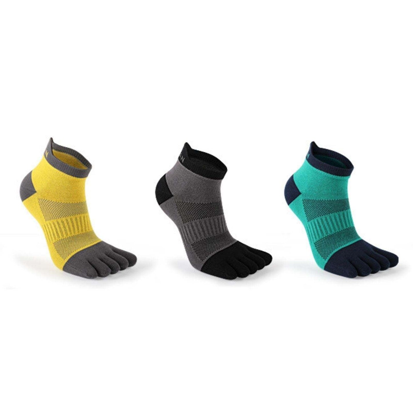 Anysox 5 Pairs One Size 36-42 Gray Men's Socks Cotton Breathable Sports Sweat Absorption Five-toe Anti-friction Back Short Tube