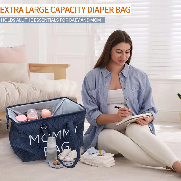 Anymom Mommy Diaper Bag Beige Handbag Diamond 5Pcs set with Changing Pad