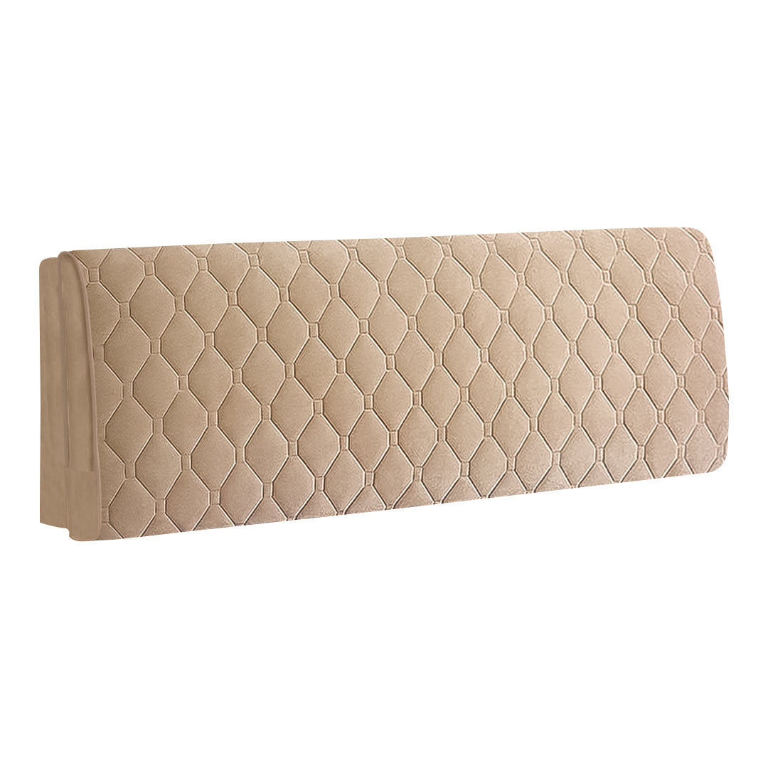 Anyhouz Headboard Cover Khaki Diamond Pattern Quilted Velvet Cover 100x70cm