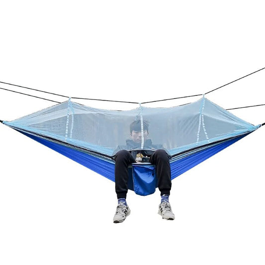 Anypack Camping Swing Chair Blue Outdoor Mosquito Net Hammock