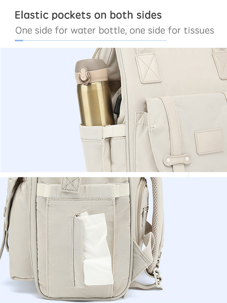 Anymom Mommy Diaper Bag Grey Backpack with USB Port