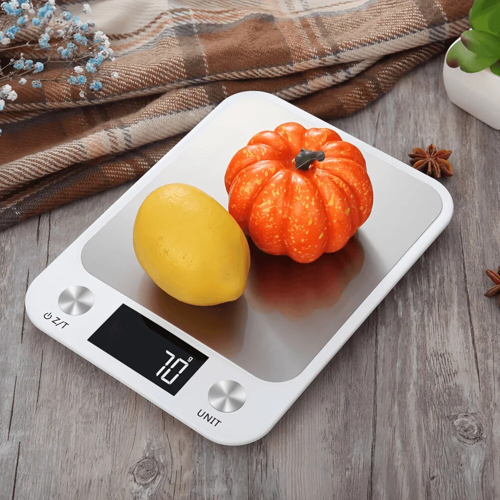 Anygleam White Stainless Kitchen Scale 5Kg Digital Display