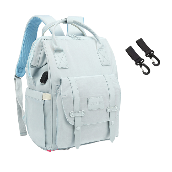 Anymom Mommy Diaper Bag Blue Backpack with USB Port