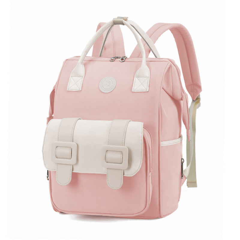 Anymom Mommy Diaper Bag Pink Backpack With Back Pocket