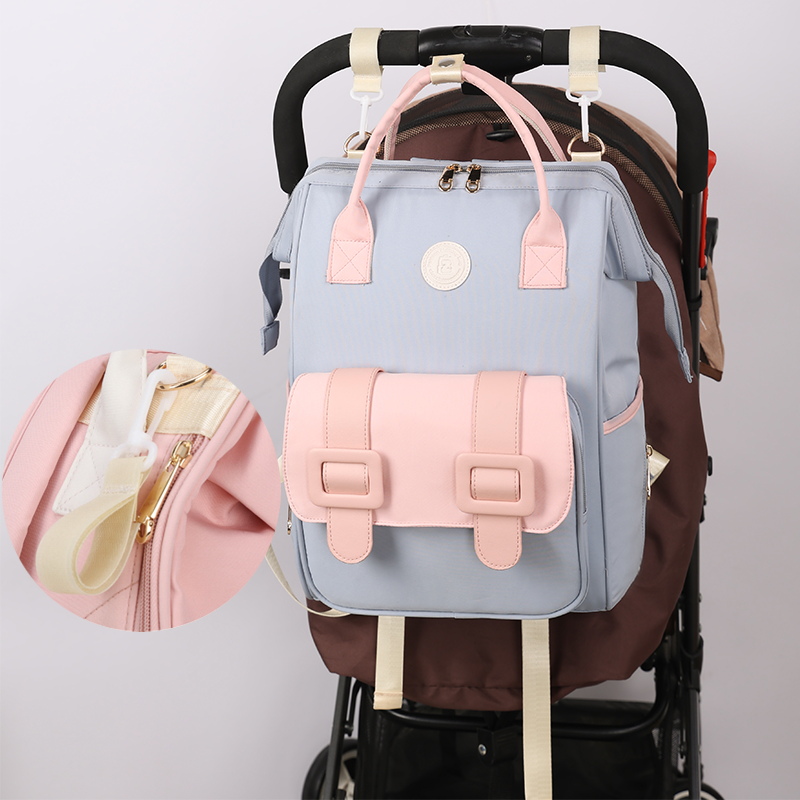 Anymom Mommy Diaper Bag Pink Backpack With Back Pocket