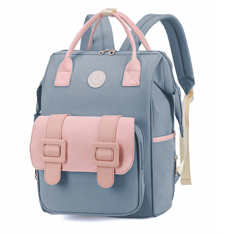 Anymom Mommy Diaper Bag Blue Backpack With Back Pocket