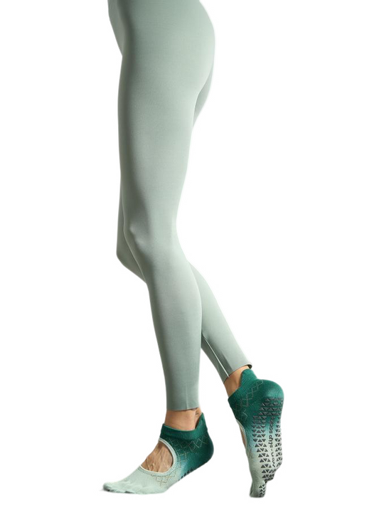 Anysox 1 Pair One Size 35-40 Aqua Blue Green Gradient Yoga Socks Non-slip Professional Five-finger Socks Pilates Split Toe for Women