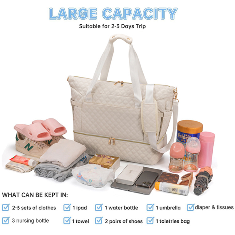 Anymom Mommy Diaper Bag Pink Handbag 3 pcs Set with Pockets
