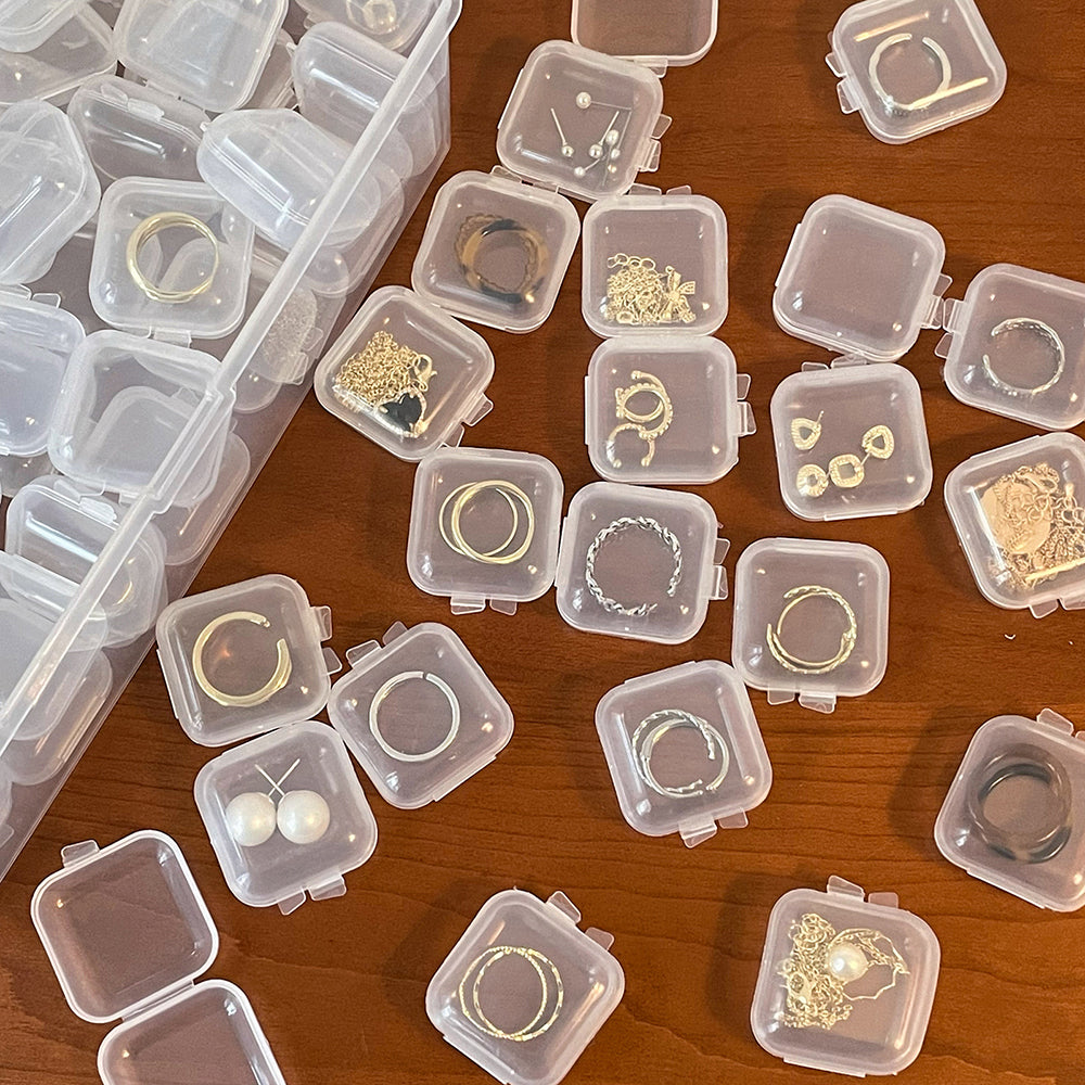 Anyhouz Jewelry Storage Containers Box 30pcs Transparent Organizer