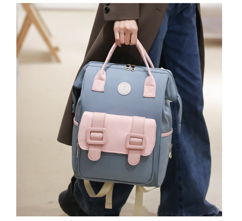 Anymom Mommy Diaper Bag Blue Backpack With Back Pocket